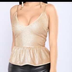 Peplum Sequin Top